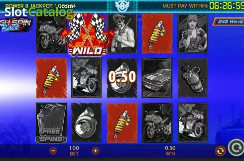 Win screen. High Spin Race slot