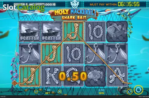 Win screen. Holy Mackerel Shark Bait slot