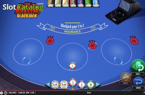 Skärmdump3. Blazing 7's Blackjack slot