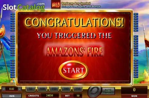 Amazons Fire Feature. Fortunes of the Amazons slot