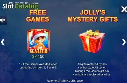 Paytable 2. Jolly's Gifts slot