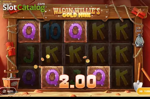 Win screen. Wagon Willie's Gold Mine slot