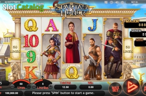 Skärmdump2. Sparta's Honor slot