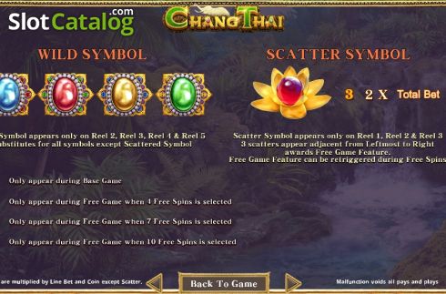 Paytable 3. Chang Thai slot