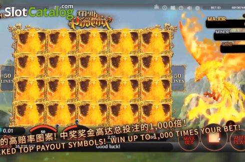 Game screen. Myth of Phoenix slot
