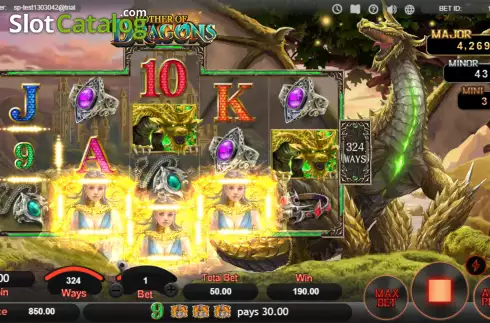 Win screen. Mother of Dragons (SimplePlay) slot