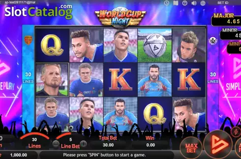 Game screen. World Cup Night slot
