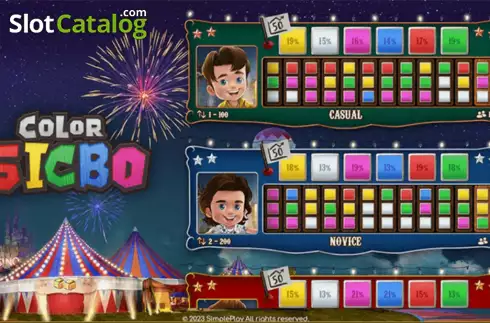 Game screen. Color Sicbo slot