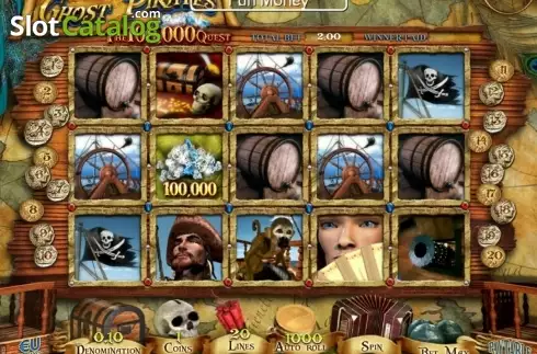 画面2. Ghost Pirates The 100,000 Quest カジノスロット