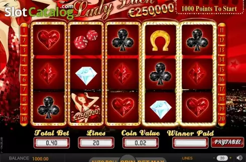 Game Workflow screen. Lady Luck (SkillOnNet) slot