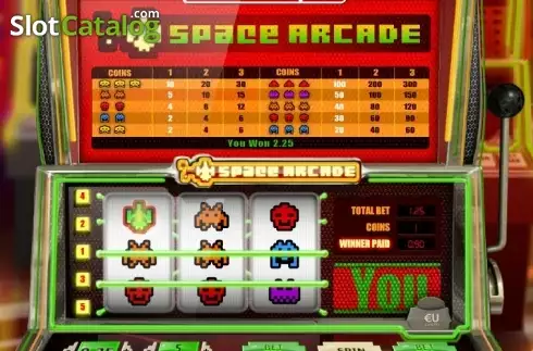 Win screen. Space Arcade (SkillOnNet) slot