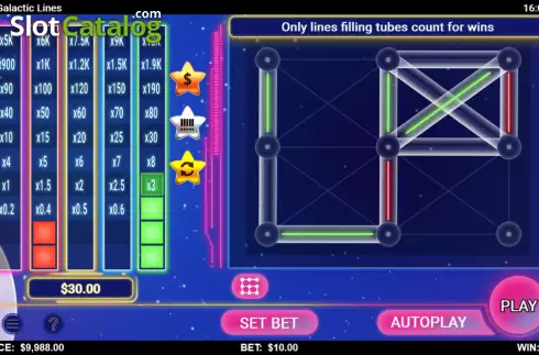 Win screen 2. 10/20: Galactic Lines slot