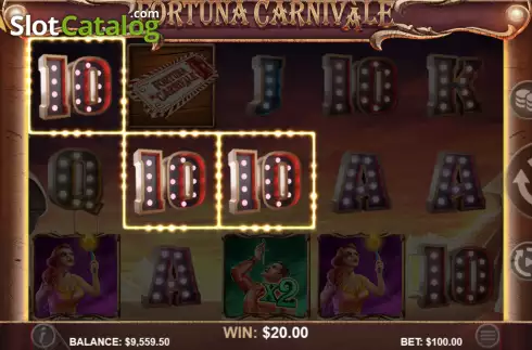 Win screen 2. Fortuna Carnivàle slot