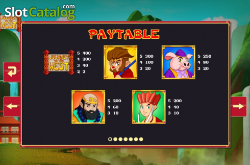 Paytable 1. Journey to the West (The Games Company) slot
