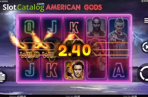 Win Screen 2. American Gods slot
