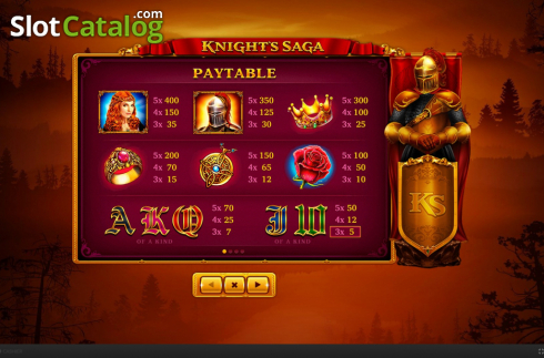 Symbols. Knight's Saga slot