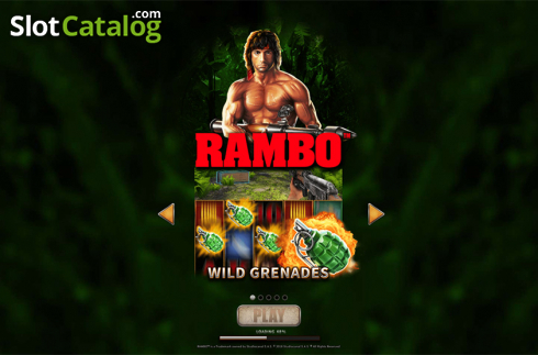 Intro screen. Rambo (Skywind Group) slot