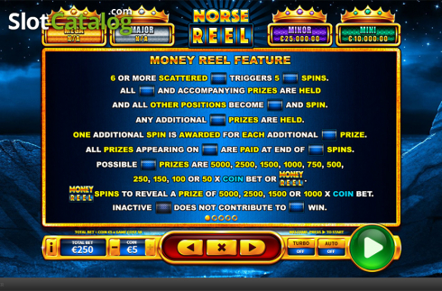 Paytable . Norse Reel slot