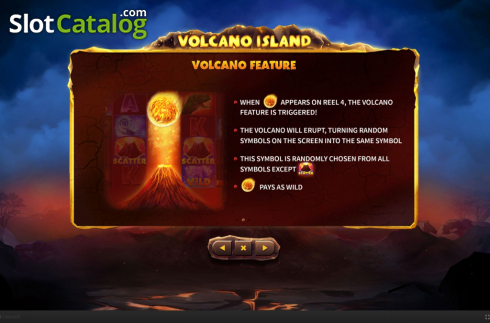 Features. Volcano Island slot