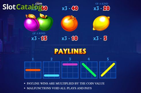 Paylines screen. Joker Multi Win slot