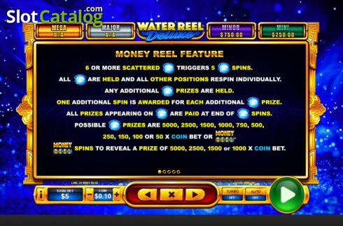 Money reel feature screen. Water Reel Deluxe slot