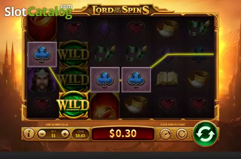 Win screen. Lord of the Spins slot