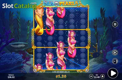 Win screen 2. Sea of Pearls slot