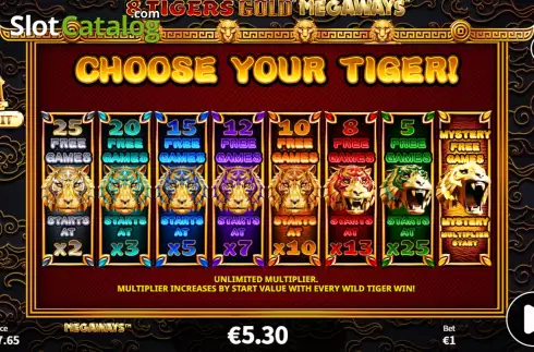 Skärmdump8. 8 Tigers Gold Megaways slot