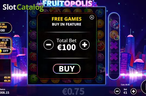 Buy Feature Screen. Fruitopolis slot
