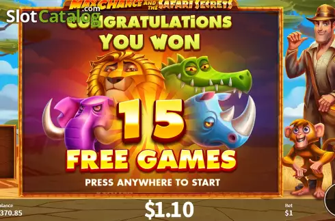 Free Spins Win Screen 2. Max Chance and the Safari Secrets slot