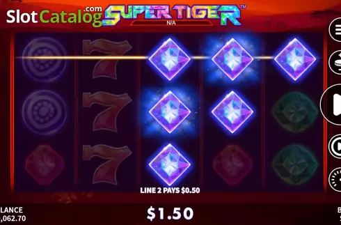 Win Screen. Super Tiger slot
