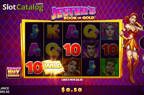 Win screen. Jester's Book of Gold slot