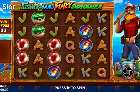 Game screen. Fisherman's Fury Bonanza slot