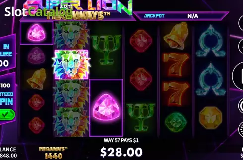 Win screen. Super Lion Megaways slot