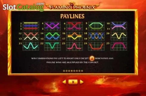 Paytable 4. Flaming Phoenix (Skywind Group) slot