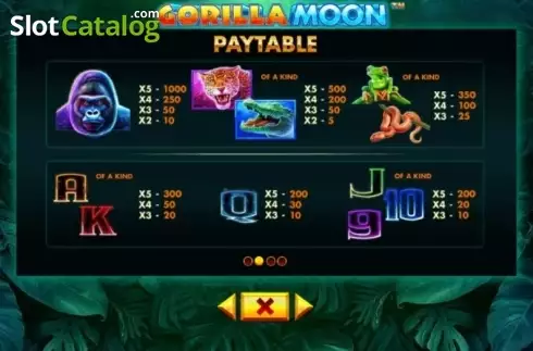 Paytable 2. Gorilla Moon slot