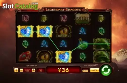 Win Screen . Legendary Dragons slot