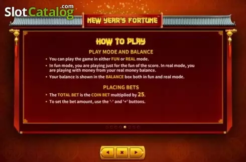Paytable 5. New Year's Fortune slot