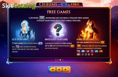 Paytable 3. Queens of Ice and Fire slot
