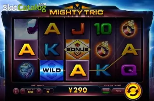 Win Screen 2. Mighty Trio slot