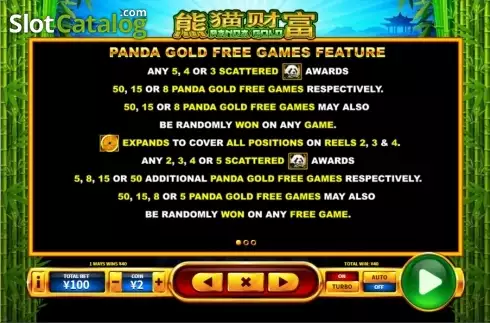 Paytable 1. Panda Gold (Skywind Group) slot