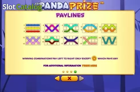 Paytable 4. Panda Prize slot