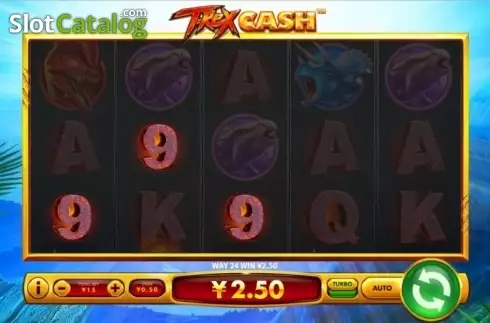 Win Screen . T-Rex Cash slot