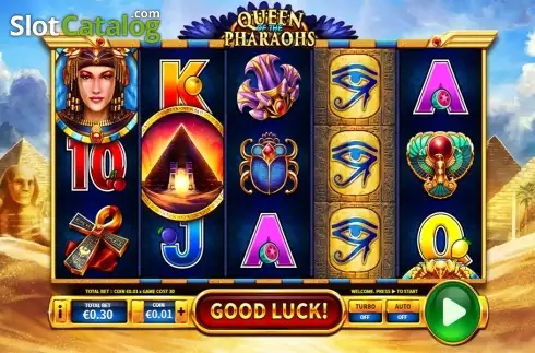 Reels screen. Queen of the Pharaohs slot
