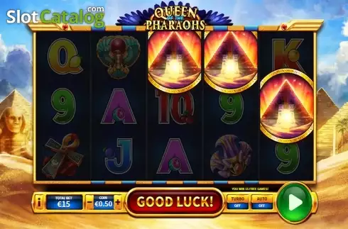 Scatter win screen. Queen of the Pharaohs slot