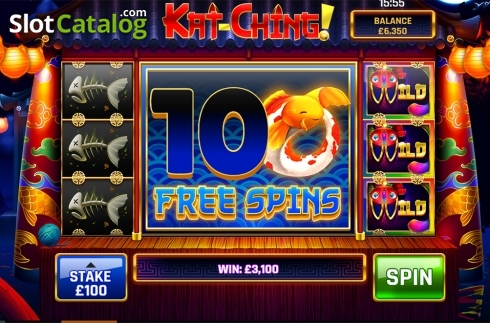Free spins win screen. KatChing slot