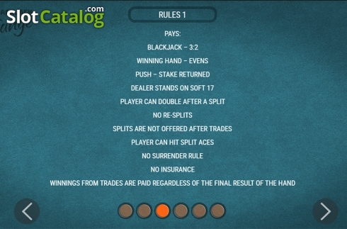 Paytable 3. Blackjack X-Change slot