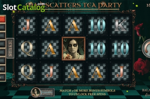 Reels screen. Mad Scatters Tea Party slot