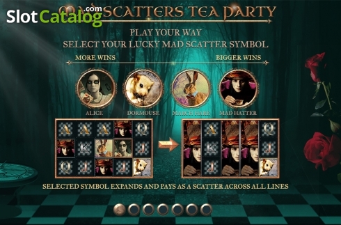 画面6. Mad Scatters Tea Party (マッド・スキャッターズ・ティー・パーティー) カジノスロット