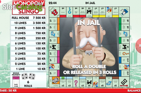 Game Screen 3. Slingo Monopoly slot